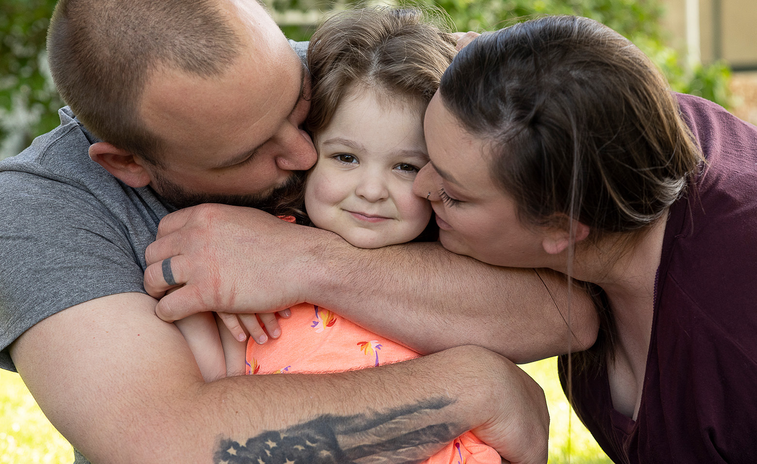 A family poses for a picture