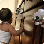 toddler in the kitchen