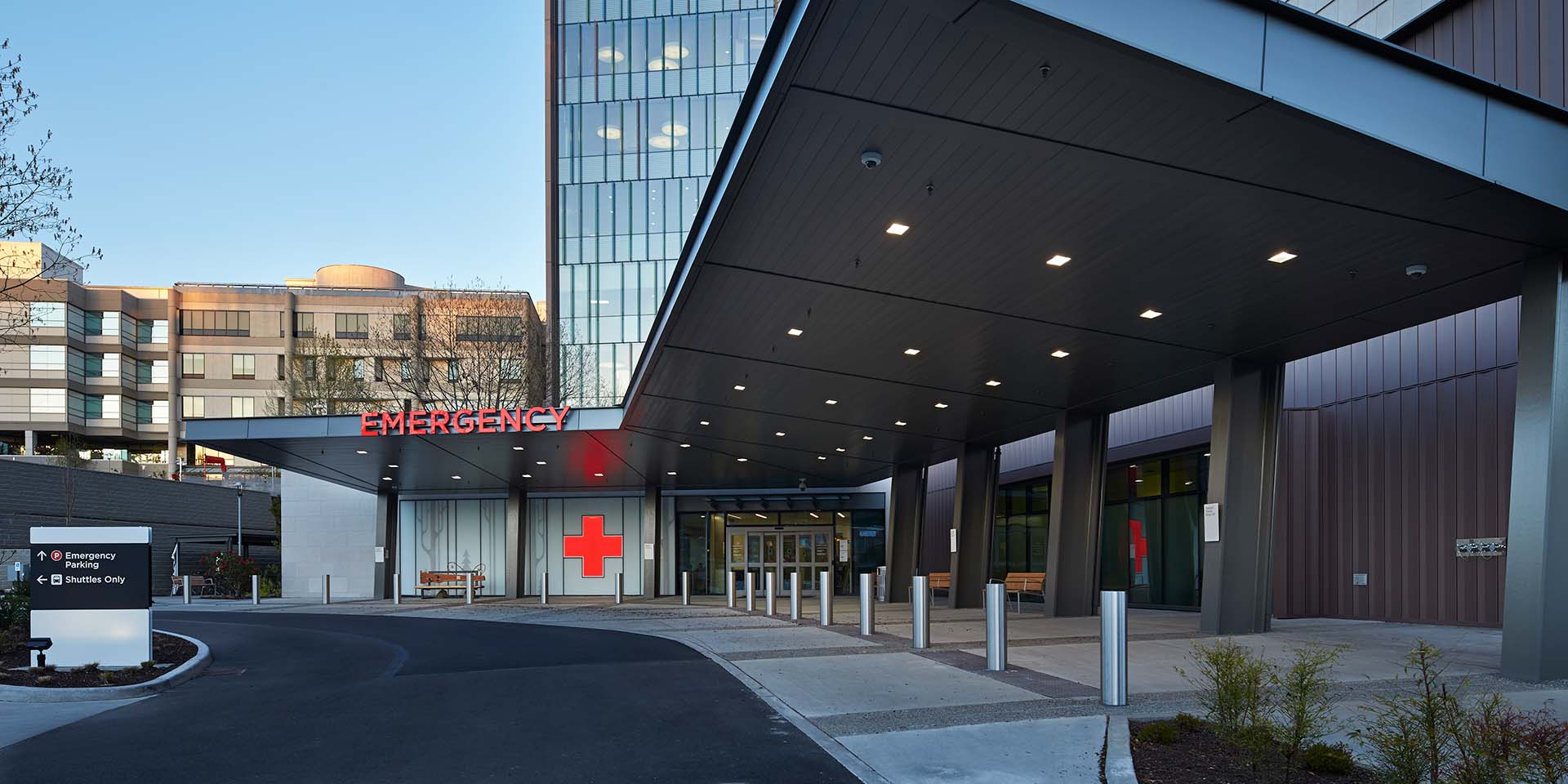 Seattle Children's Emergency Department entrance on the Hospital Campus in Seattle.